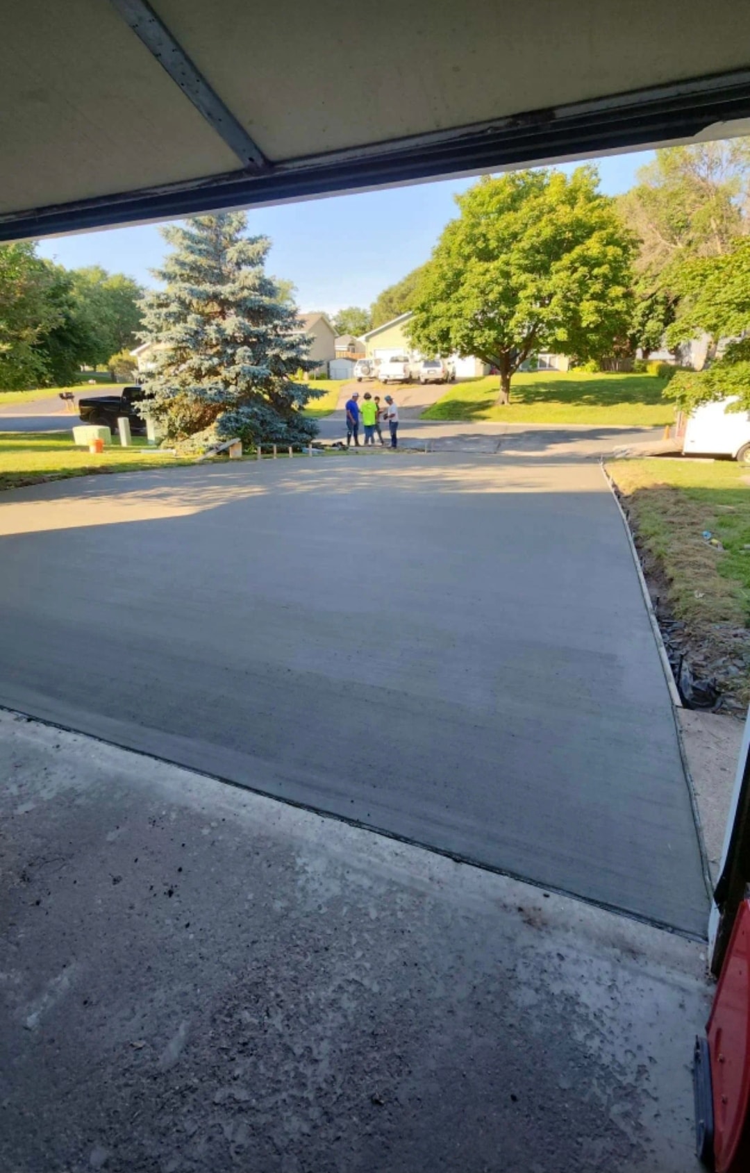 Finished concrete driveway approach