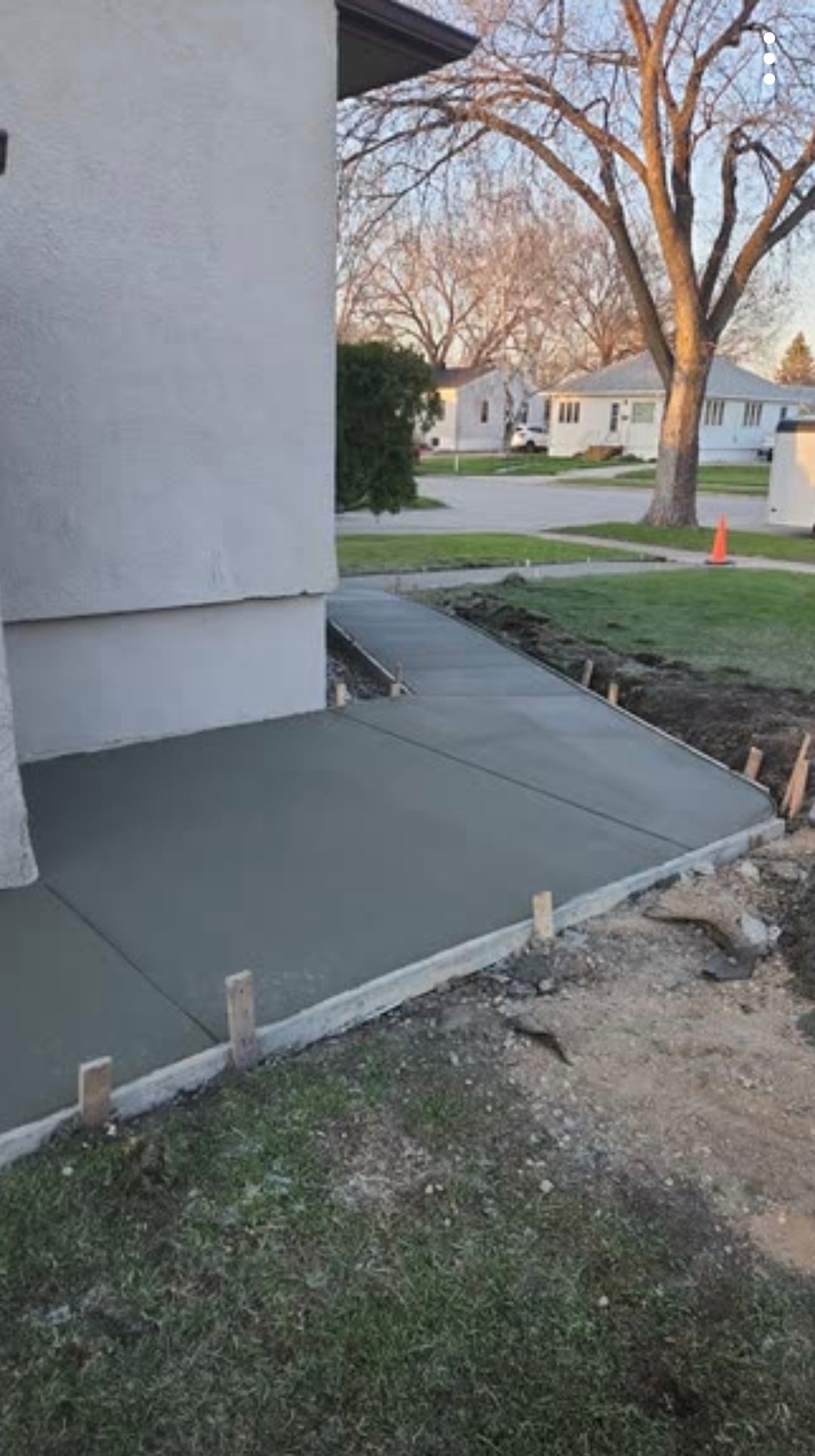 Finished concrete front walkway and apron